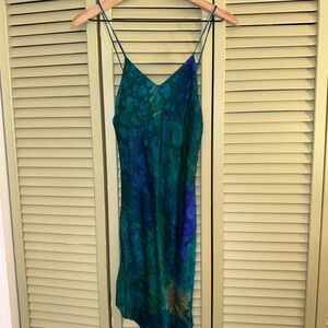 Vintage Lasoie Silk Spaghetti Strap Slip Dress and Robe Set